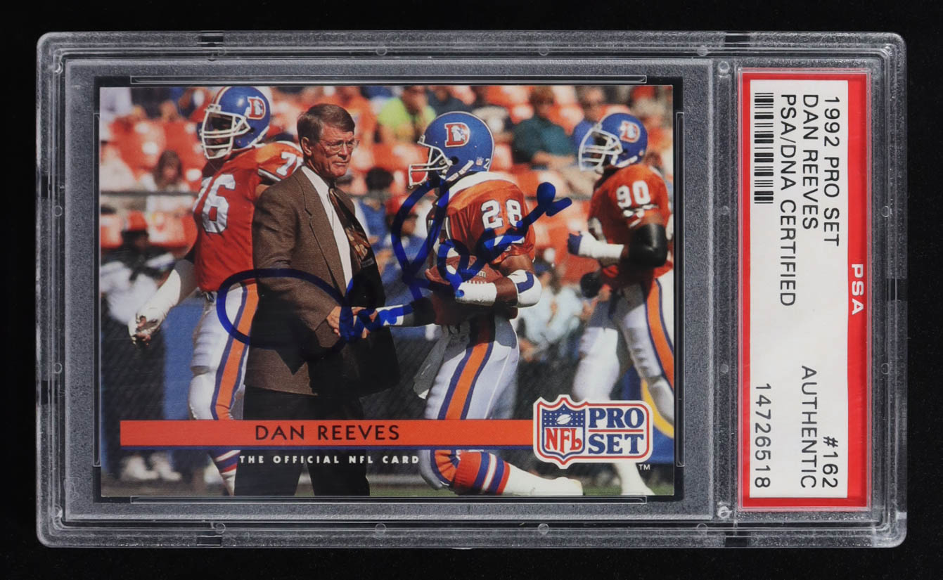 Dan Reeves Signed 1992 Pro Set #162 (PSA Authentic) at PristineAuction.com Dan Reeves Signed 1992 Pro Set #162 (PSA Authentic) at PristineAuction.com