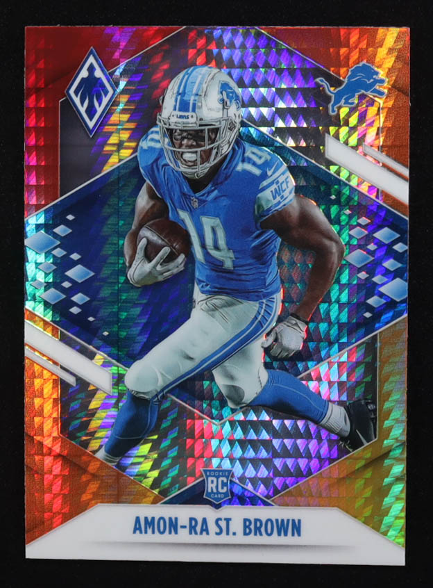 Amon-Ra St Brown 2021 Panini Phoenix Fire Burst #131 RC at PristineAuction.com Amon-Ra St Brown 2021 Panini Phoenix Fire Burst #131 RC at PristineAuction.com