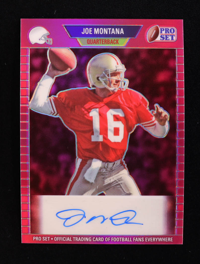 Joe Montana 2024 Leaf Metal Legacy Collection #89P-JM2 Autograph Pink Prismatic SP Variation #2/7