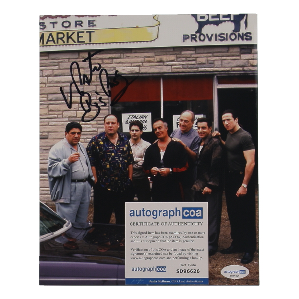 Vincent Pastore Signed "The Sopranos" 8x10 Photo Inscribed "Big Pussy" (ACOA) at PristineAuction.com Vincent Pastore Signed "The Sopranos" 8x10 Photo Inscribed "Big Pussy" (ACOA) at PristineAuction.com