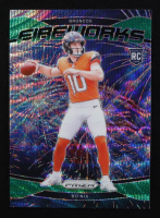 Bo Nix 2024 Panini Prizm Fireworks Prizms Green Wave #23 RC at PristineAuction.com