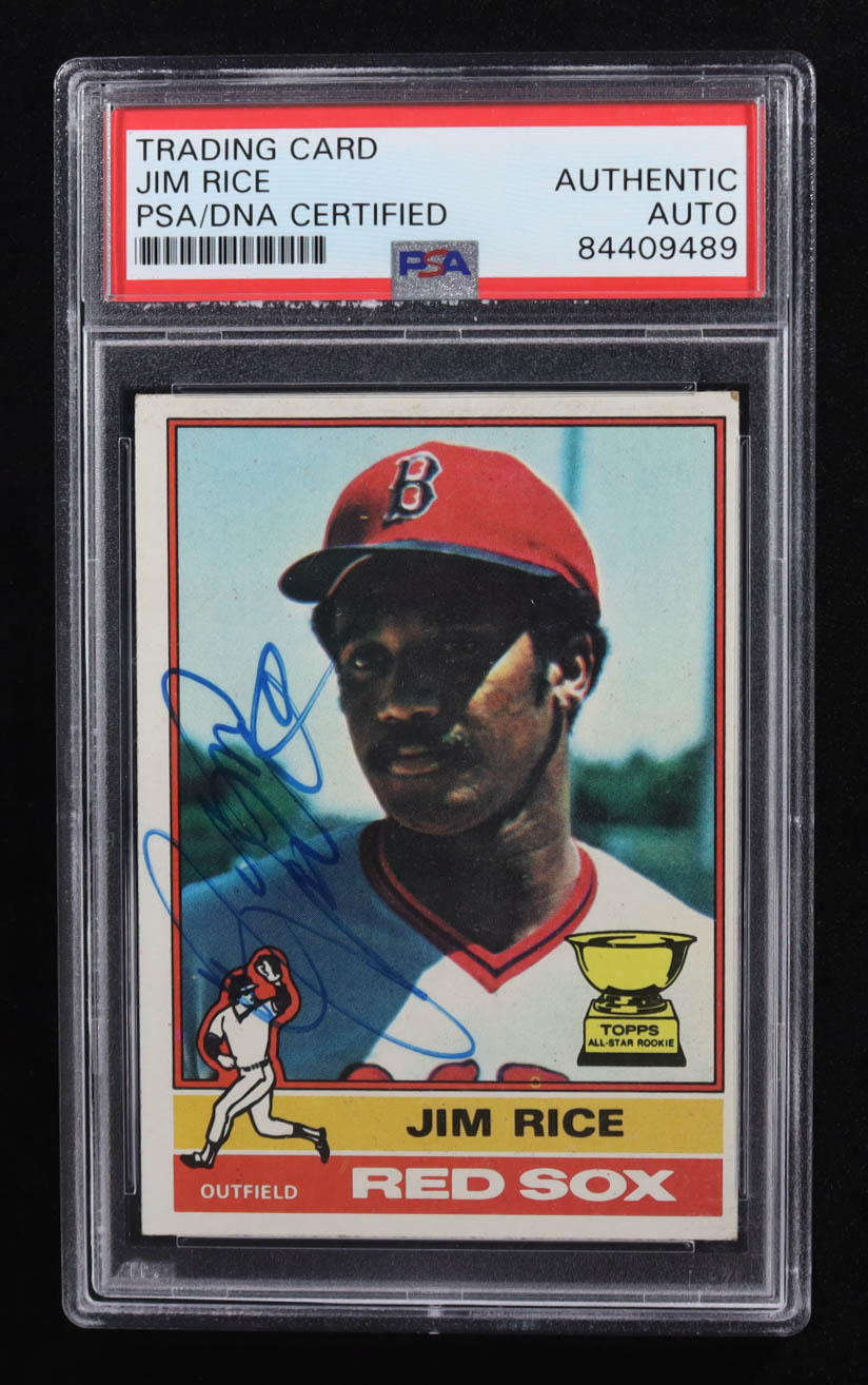 Jim Rice Signed 1976 Topps #340 (PSA Authentic) at PristineAuction.com Jim Rice Signed 1976 Topps #340 (PSA Authentic) at PristineAuction.com
