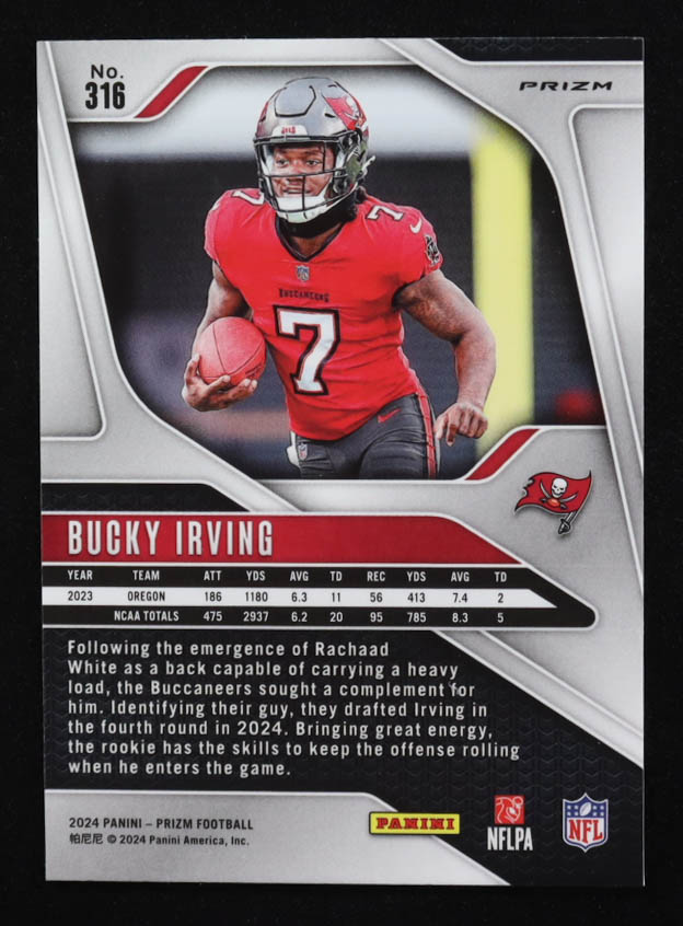 Bucky Irving 2024 Panini Prizm Red White Blue #316 RC at PristineAuction.com Bucky Irving 2024 Panini Prizm Red White Blue #316 RC at PristineAuction.com