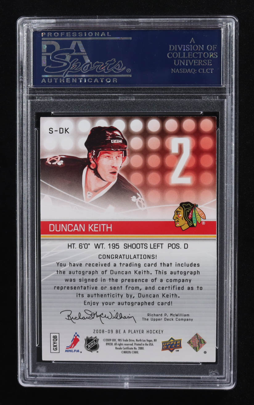 Duncan Keith 2008-09 Be A Player Signatures #SDK (PSA 9) at PristineAuction.com Duncan Keith 2008-09 Be A Player Signatures #SDK (PSA 9) at PristineAuction.com