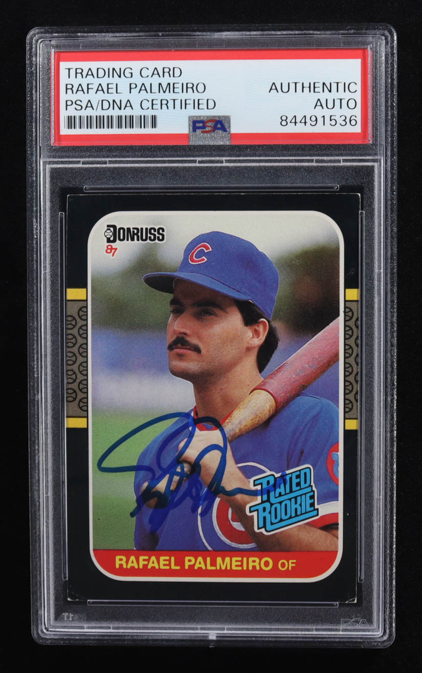 Rafael Palmeiro Signed 1987 Donruss #43 RC (PSA Authentic) at PristineAuction.com Rafael Palmeiro Signed 1987 Donruss #43 RC (PSA Authentic) at PristineAuction.com