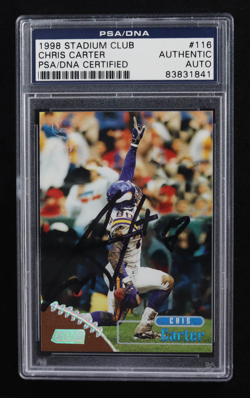 Cris Carter Signed 1998 Stadium Club #116 (PSA Authentic) at PristineAuction.com Cris Carter Signed 1998 Stadium Club #116 (PSA Authentic) at PristineAuction.com