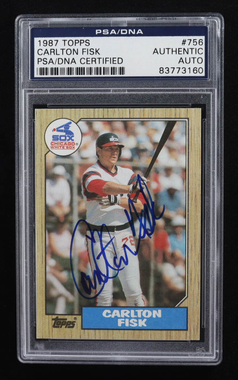 Carlton Fisk Signed 1987 Topps #756 (PSA Authentic) at PristineAuction.com Carlton Fisk Signed 1987 Topps #756 (PSA Authentic) at PristineAuction.com