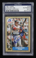 Carlton Fisk Signed 1987 Topps #756 (PSA Authentic) at PristineAuction.com