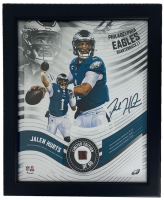 Jalen Hurts Eagles LE Custom Framed Game-Used Football Display (Fanatics) at PristineAuction.com