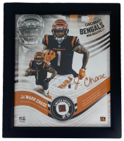 Ja'Marr Chase LE Bengals Custom Framed Photo Display with Game-Used Football Piece (Fanatics) at PristineAuction.com