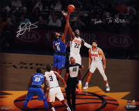 Deandre Ayton Signed LE Suns 16x20 Photo Inscribed "Time To Rise" (Game Day Legends & Steiner) at PristineAuction.com
