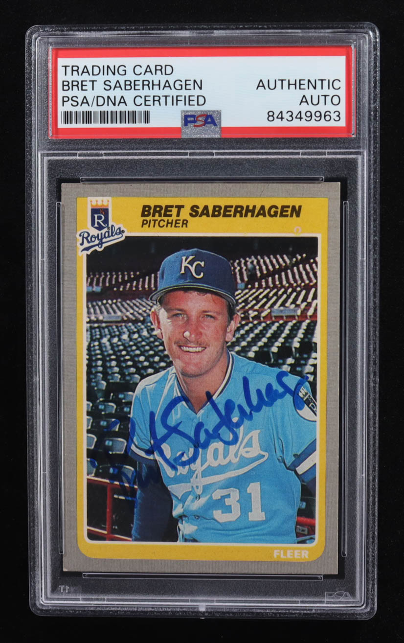 Bret Saberhagen Signed 1985 Fleer #212 RC (PSA Authentic) at PristineAuction.com Bret Saberhagen Signed 1985 Fleer #212 RC (PSA Authentic) at PristineAuction.com