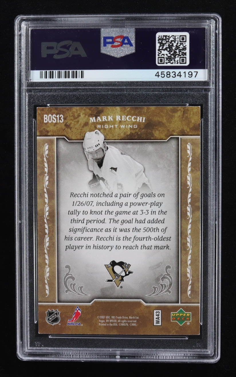 Mark Recchi Signed 2006-07 Upper Deck Biography of a Season #BOS13 (PSA Authentic | Auto 9) at PristineAuction.com Mark Recchi Signed 2006-07 Upper Deck Biography of a Season #BOS13 (PSA Authentic | Auto 9) at PristineAuction.com