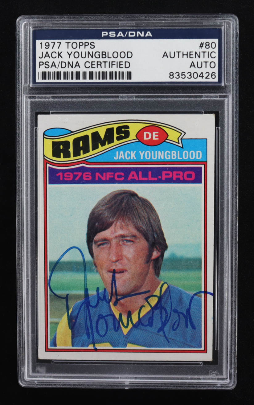 Jack Youngblood Signed 1977 Topps #80 (PSA Authentic) at PristineAuction.com Jack Youngblood Signed 1977 Topps #80 (PSA Authentic) at PristineAuction.com