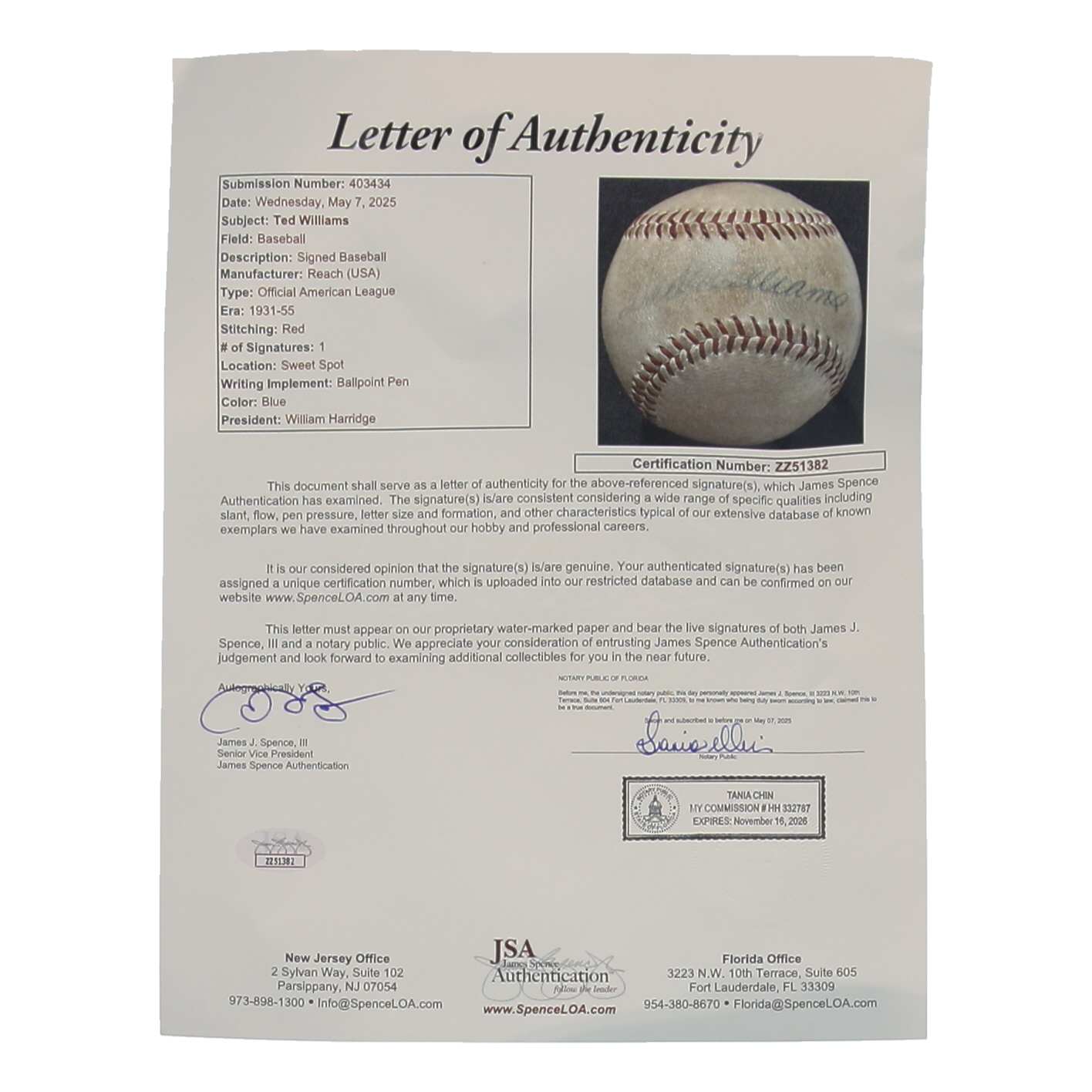 Ted Williams Signed OAL Baseball (JSA) at PristineAuction.com Ted Williams Signed OAL Baseball (JSA) at PristineAuction.com