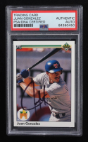 Juan Gonzalez Signed 1990 Upper Deck #72 RC (PSA Authentic) (UER) at PristineAuction.com
