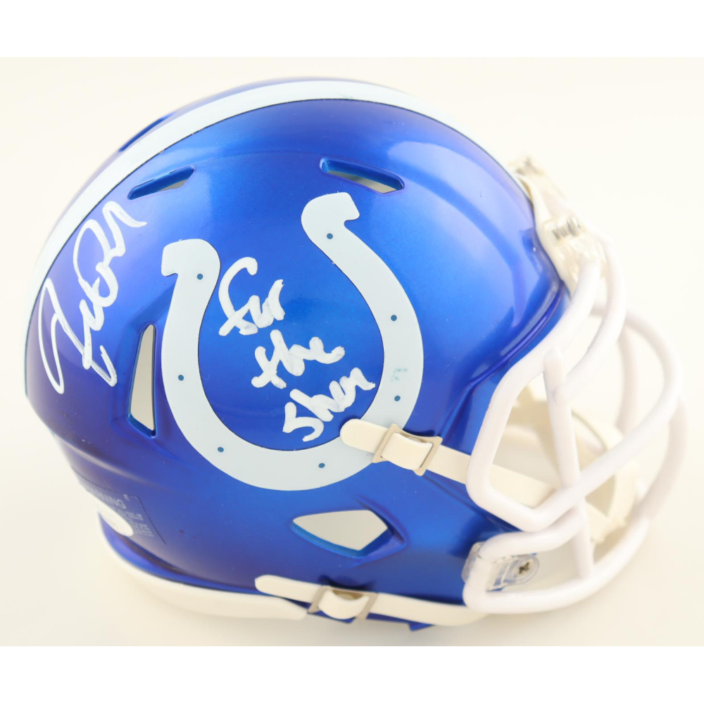 Frank Reich Signed Colts Flash Alternate Speed Mini Helmet Inscribed "For The Shoe" (JSA) at PristineAuction.com