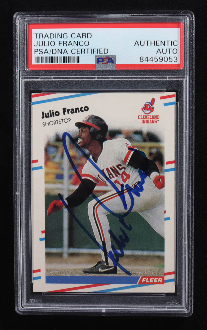 Julio Franco Signed 1988 Fleer #609 (PSA Authentic) at PristineAuction.com Julio Franco Signed 1988 Fleer #609 (PSA Authentic) at PristineAuction.com