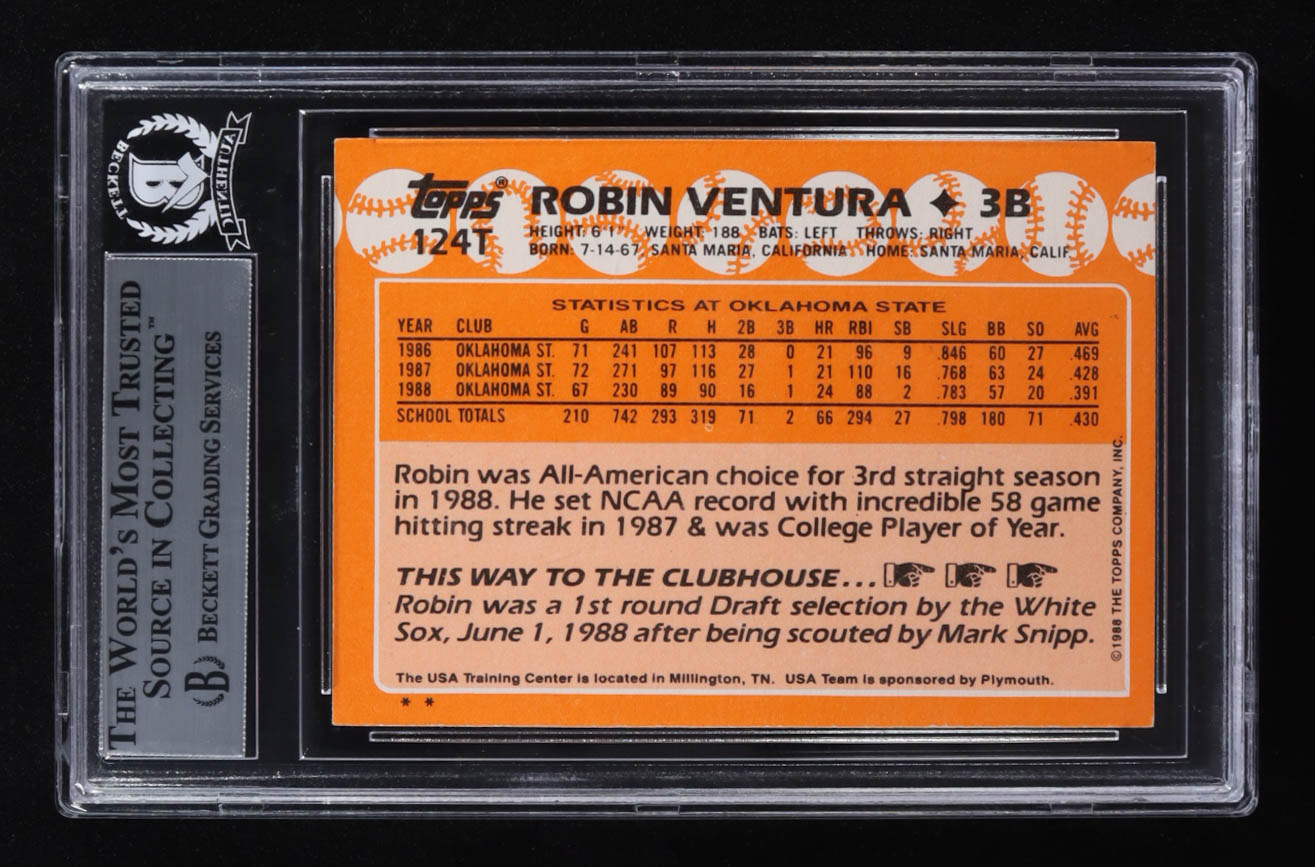Robin Ventura Signed 1988 Topps Traded #124T RC (BGS) at PristineAuction.com Robin Ventura Signed 1988 Topps Traded #124T RC (BGS) at PristineAuction.com