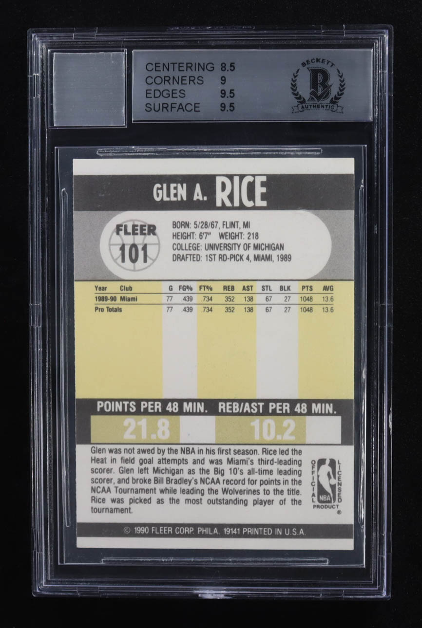 Glenn Rice Signed 1990-91 Fleer #101 (BAS 9 | Auto 9) at PristineAuction.com Glenn Rice Signed 1990-91 Fleer #101 (BAS 9 | Auto 9) at PristineAuction.com