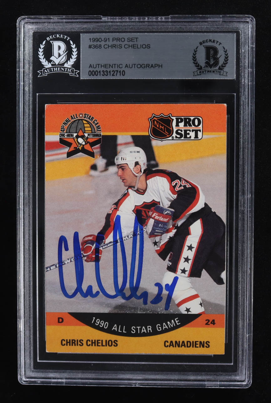 Chris Chelios Signed 1990-91 Pro Set #368 (BGS) at PristineAuction.com Chris Chelios Signed 1990-91 Pro Set #368 (BGS) at PristineAuction.com