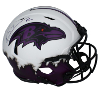 Ray Lewis Signed Ravens Full-Size Authentic On-Field Lunar Eclipse "Drip" Alternate Speed Helmet (Beckett) at PristineAuction.com