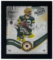 Aaron Rodgers LE Packers Custom Framed Photo Display with Game-Used Football Piece (Fanatics) at PristineAuction.com