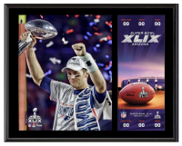 Tom Brady Patriots Sublimated Player Plaque with Replica Super Bowl Ticket at PristineAuction.com