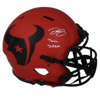 Dalton Schultz Signed Texans Full-Size Authentic On-Field Rave Alternate Speed Helmet Inscribed "Texans... Swarm!" (Beckett) at PristineAuction.com