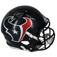 Dalton Schultz Signed Texans Full-Size Authentic On-Field Speed Helmet Inscribed "Texans... Swarm!" (Beckett) at PristineAuction.com