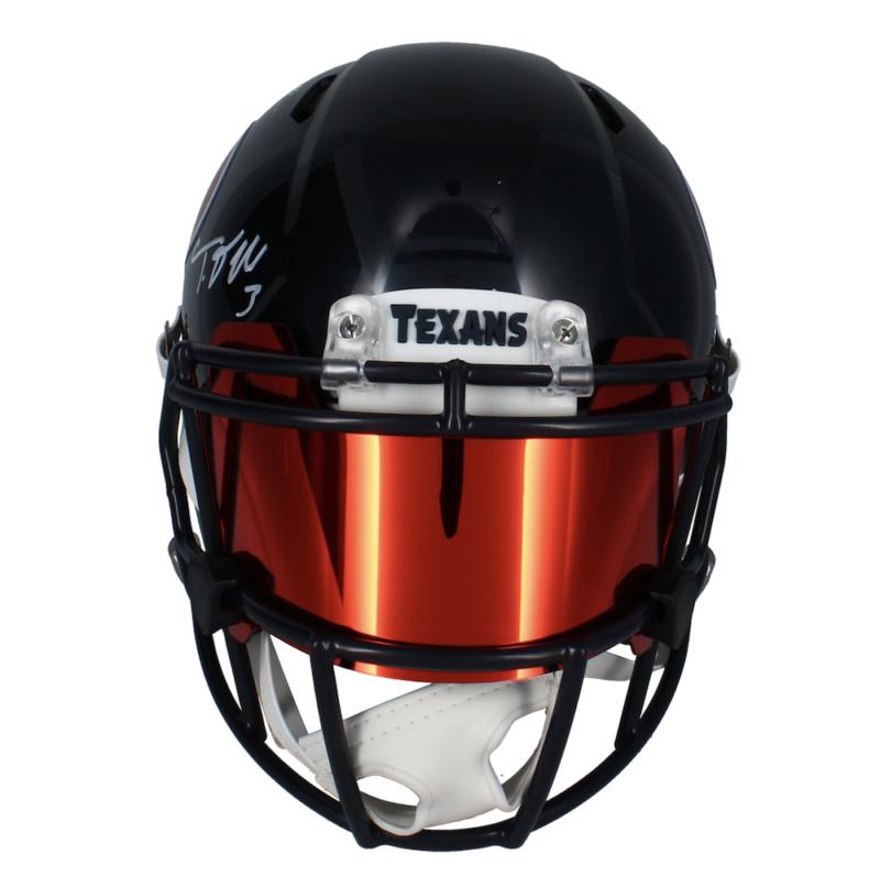Dalton Schultz & Tank Dell Signed Texans Full-Size Authentic On-Field Speed Helmet with Custom Visor (Beckett) at PristineAuction.com Dalton Schultz & Tank Dell Signed Texans Full-Size Authentic On-Field Speed Helmet with Custom Visor (Beckett) at PristineAuction.com
