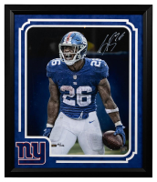 Saquon Barkley Signed Giants LE Custom Framed Photo (Panini) at PristineAuction.com
