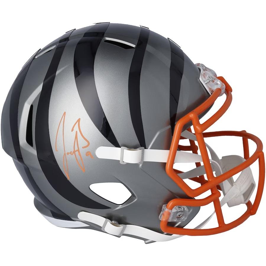 Joe Burrow Signed Bengals Full-Size Flash Alternate Speed Helmet (Fanatics) at PristineAuction.com Joe Burrow Signed Bengals Full-Size Flash Alternate Speed Helmet (Fanatics) at PristineAuction.com