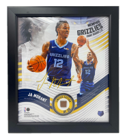 Ja Morant LE Grizzlies Custom Framed Game-Used Basketball Piece Display at PristineAuction.com