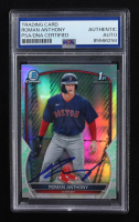 Roman Anthony Signed 2023 Bowman Chrome Prospects Lunar Glow Refractors #BCP71 RC (PSA Authentic) at PristineAuction.com