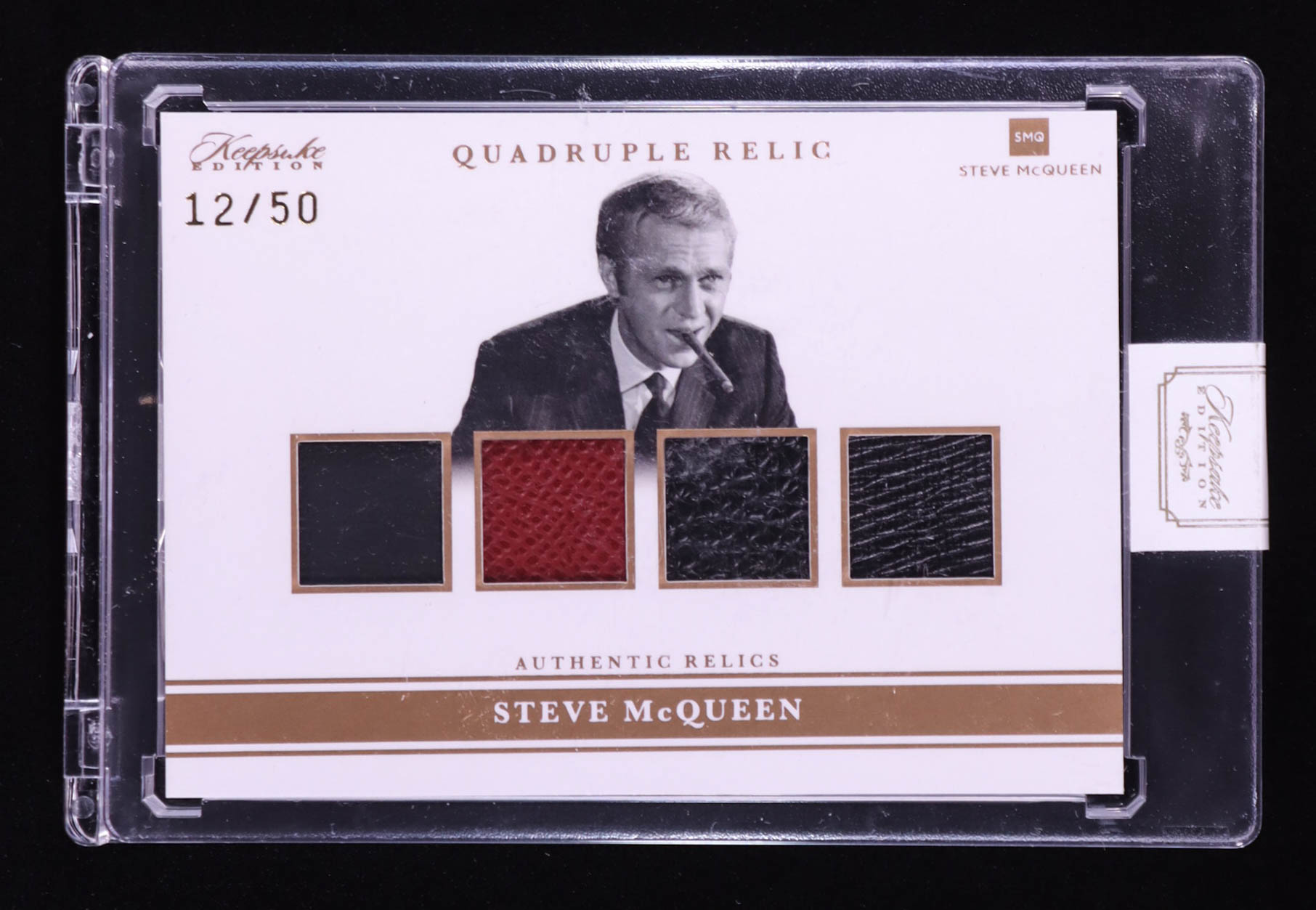 Steve McQueen 2025 Keepsake Edition Quadruple Relic #174 #12/50 at PristineAuction.com Steve McQueen 2025 Keepsake Edition Quadruple Relic #174 #12/50 at PristineAuction.com