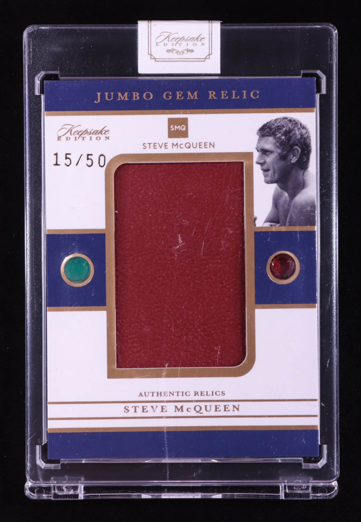 Steve McQueen 2025 Keepsake Edition Jumbo Gem Relic #98 #15/50 at PristineAuction.com Steve McQueen 2025 Keepsake Edition Jumbo Gem Relic #98 #15/50 at PristineAuction.com