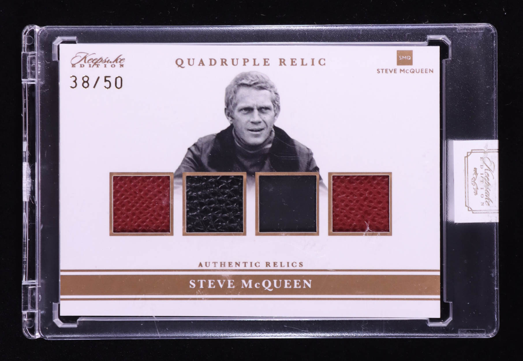 Steve McQueen 2025 Keepsake Edition Quadruple Relic #180 #38/50 at PristineAuction.com Steve McQueen 2025 Keepsake Edition Quadruple Relic #180 #38/50 at PristineAuction.com