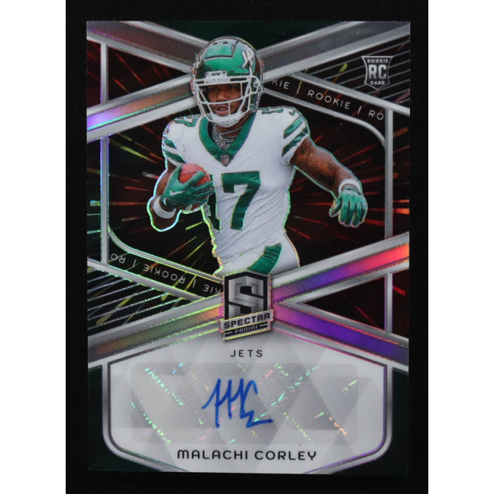 Malachi Corley 2024 Panini Spectra Rookie Autographs Hyper #14 #11/60 RC at PristineAuction.com