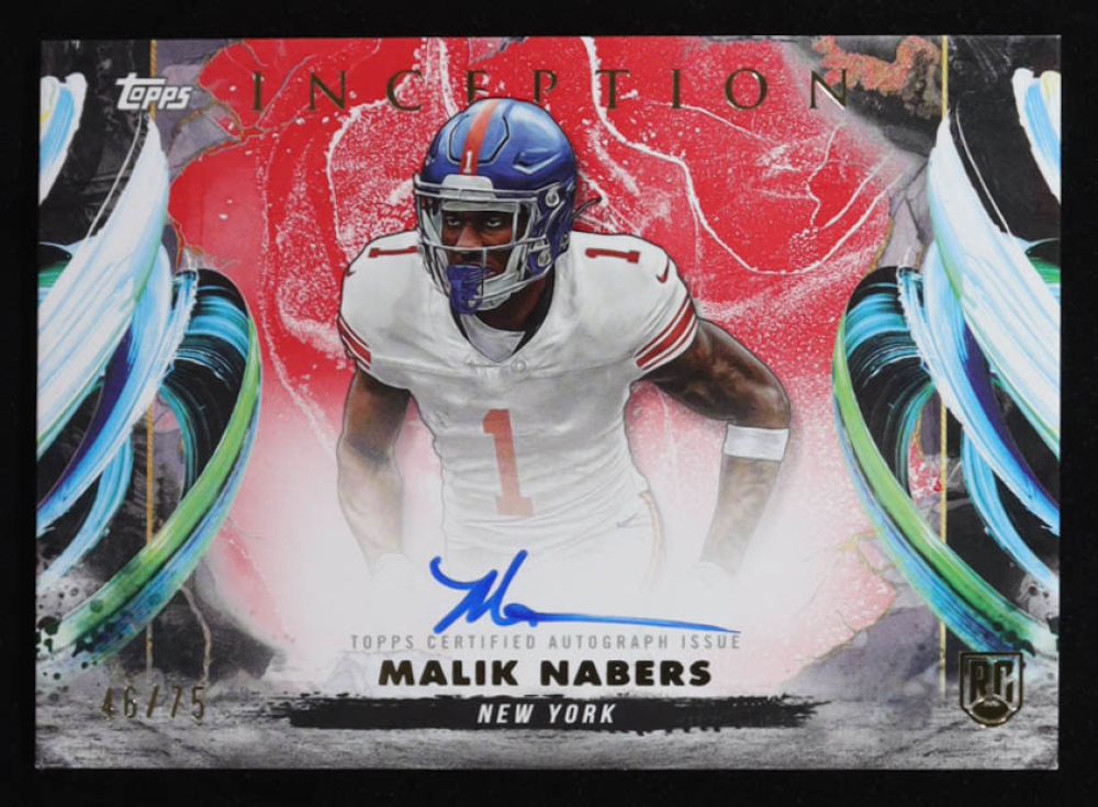 Malik Nabers 2024 Topps Inception Rookie Variation Autographs Red #RAVMN RC #46/75