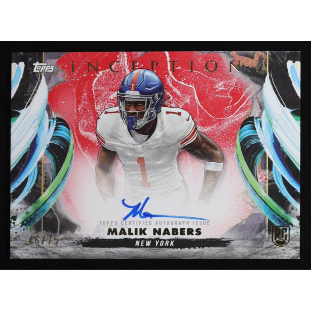 Malik Nabers 2024 Topps Inception Rookie Variation Autographs Red #RAVMN RC #46/75 at PristineAuction.com