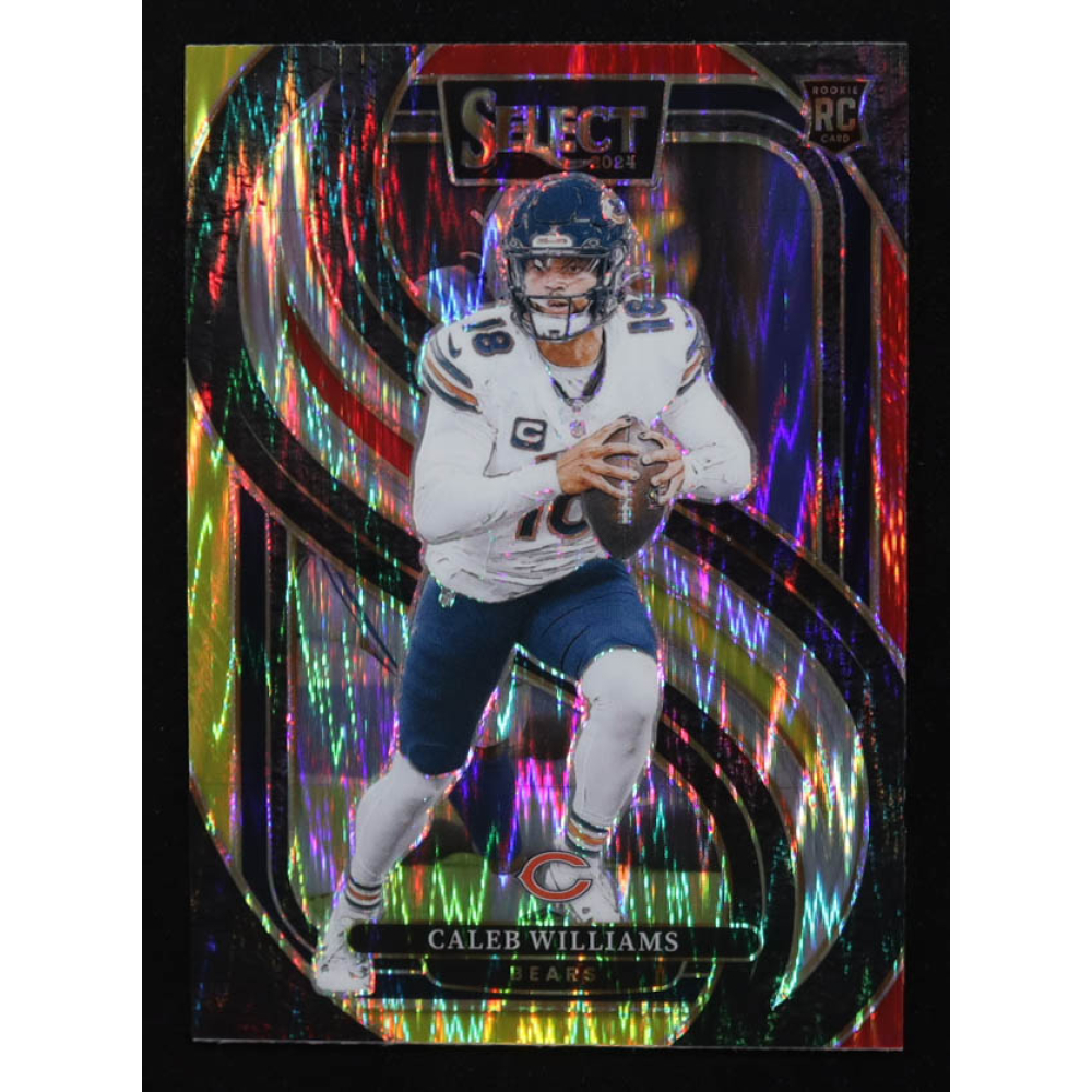 Caleb Williams 2024 Select Prizm Red and Yellow Shock #114 RC at PristineAuction.com