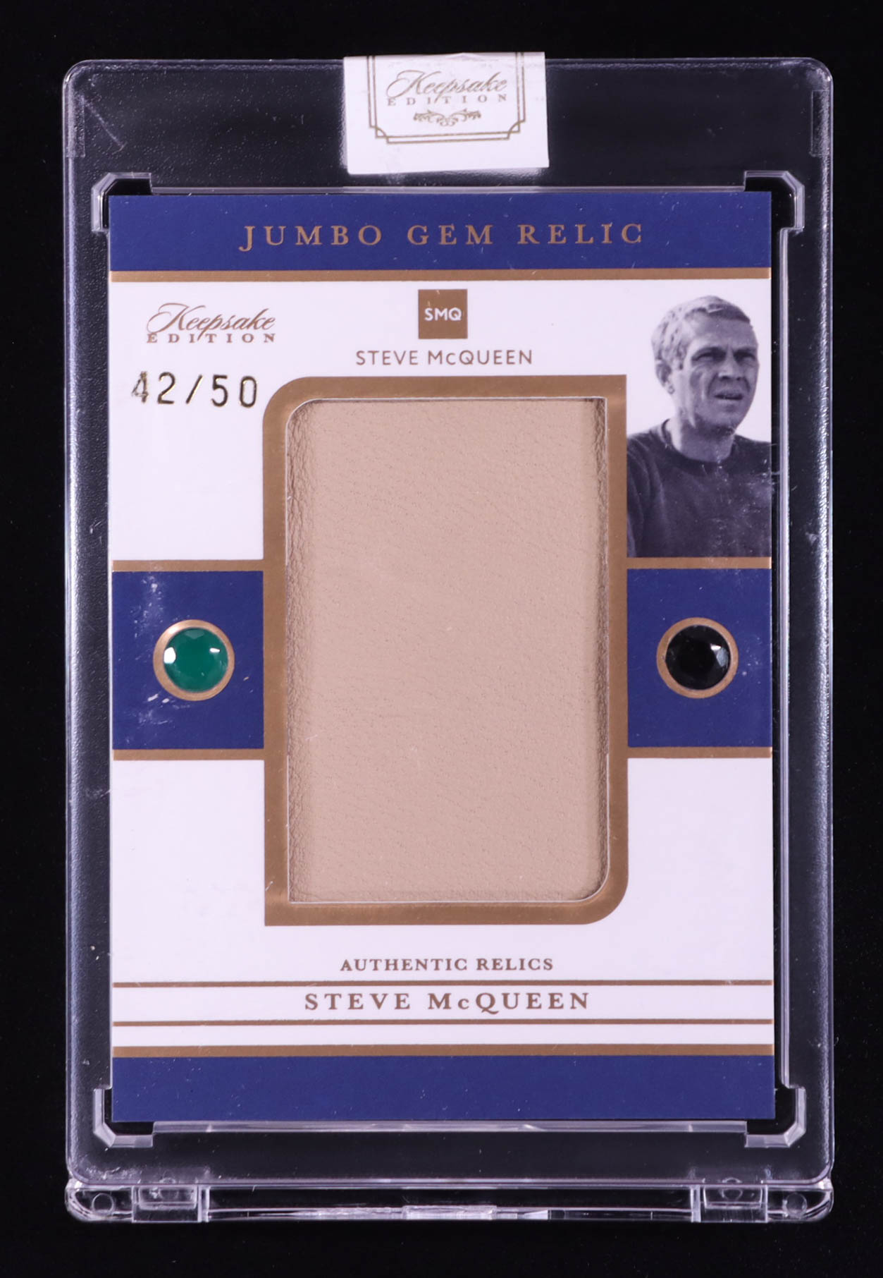 Steve McQueen 2025 Keepsake Edition Jumbo Gem Relics #103 #42/50 at PristineAuction.com Steve McQueen 2025 Keepsake Edition Jumbo Gem Relics #103 #42/50 at PristineAuction.com