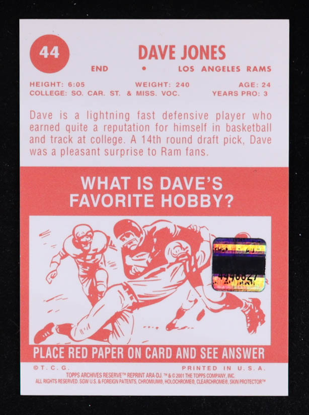 Jones Deacon 2001 Topps Archives Reserve Certified Autograph Emerald Refractor Rookie Reprint #44 at PristineAuction.com Jones Deacon 2001 Topps Archives Reserve Certified Autograph Emerald Refractor Rookie Reprint #44 at PristineAuction.com