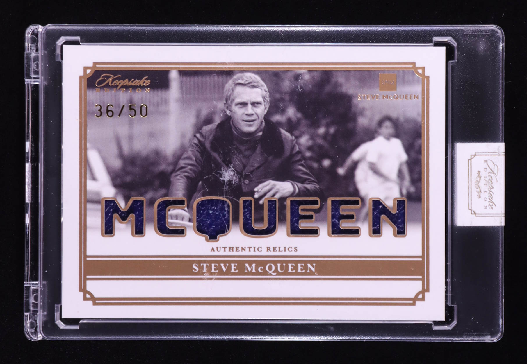 Steve McQueen 2025 Keepsake Edition Authentic Relics #152 #36/50 at PristineAuction.com Steve McQueen 2025 Keepsake Edition Authentic Relics #152 #36/50 at PristineAuction.com