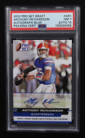 Anthony Richardson 2022 Leaf Pro Set Draft Prospects Autographs Blue #PSAAR1 RC (PSA 7 | Autograph Grade 10) at PristineAuction.com