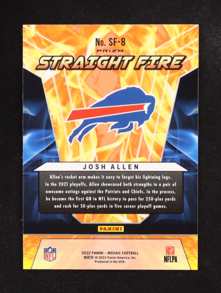 Josh Allen 2022 Panini Mosaic Straight Fire Mosaic #8 at PristineAuction.com Josh Allen 2022 Panini Mosaic Straight Fire Mosaic #8 at PristineAuction.com