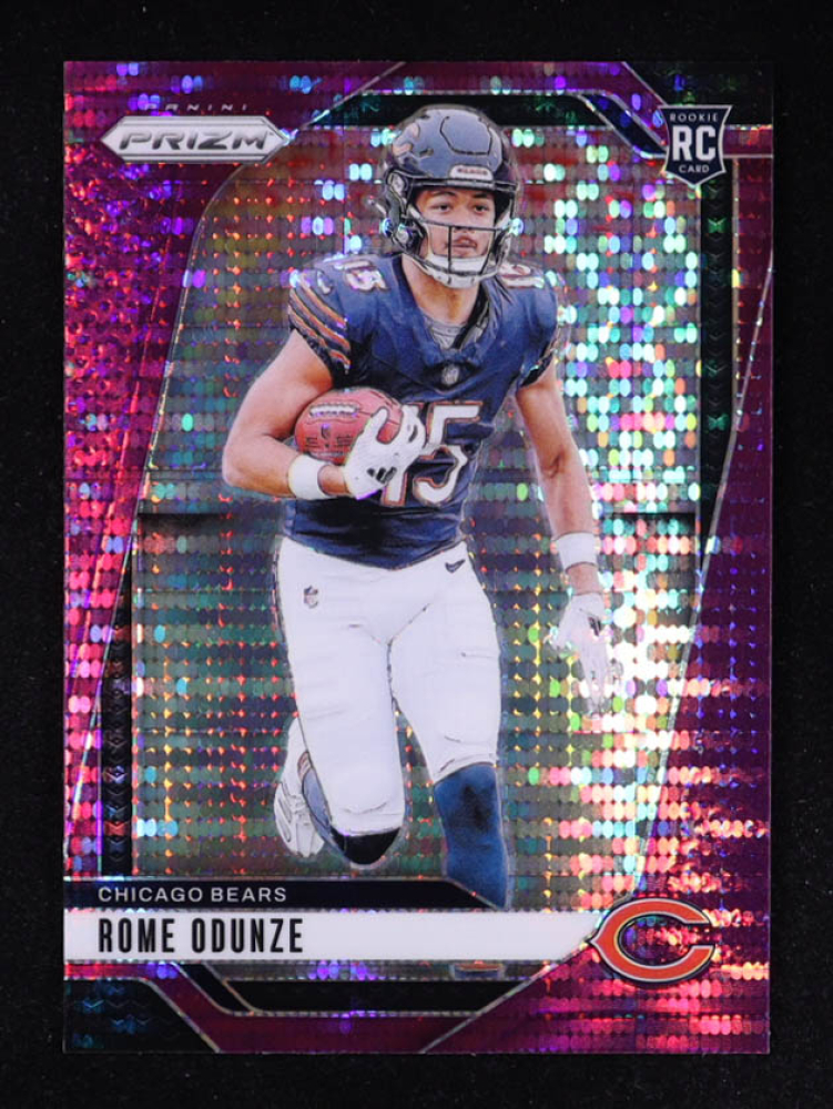 Rome Odunze 2024 Panini Prizm Prizms Purple Pulsar #385 RC