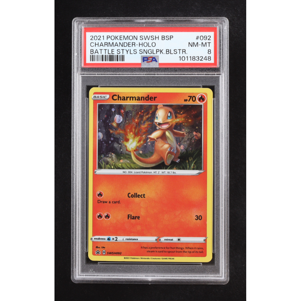 Charmander 2019-22 Pokemon Sword and Shield Black Star Promos #SWSH092 (PSA 8) at PristineAuction.com