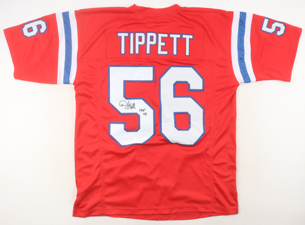Andre Tippett Signed Jersey Inscribed "HOF 08" (JSA) at PristineAuction.com Andre Tippett Signed Jersey Inscribed "HOF 08" (JSA) at PristineAuction.com